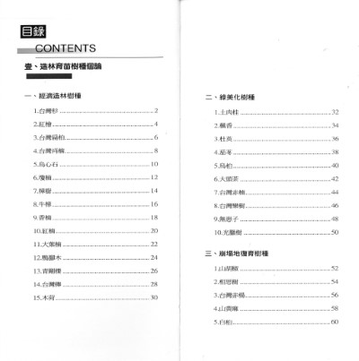 林業苗圃作業手冊-樹種個論-目錄