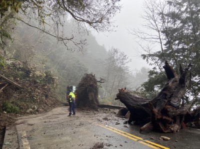 太平山區內道路發生坍方