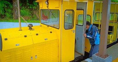 杜蘇芮颱風過後太平山恢復開園，蹦蹦車準備中