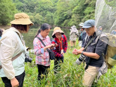03宜蘭分署與蜻蜓學會志工於雙連埤周邊溼地現地實地走訪觀察蜻蜓生態